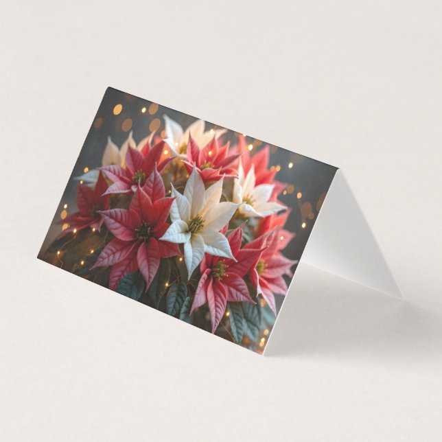 Cartão de Natal Poinsettia 1 (Frente)