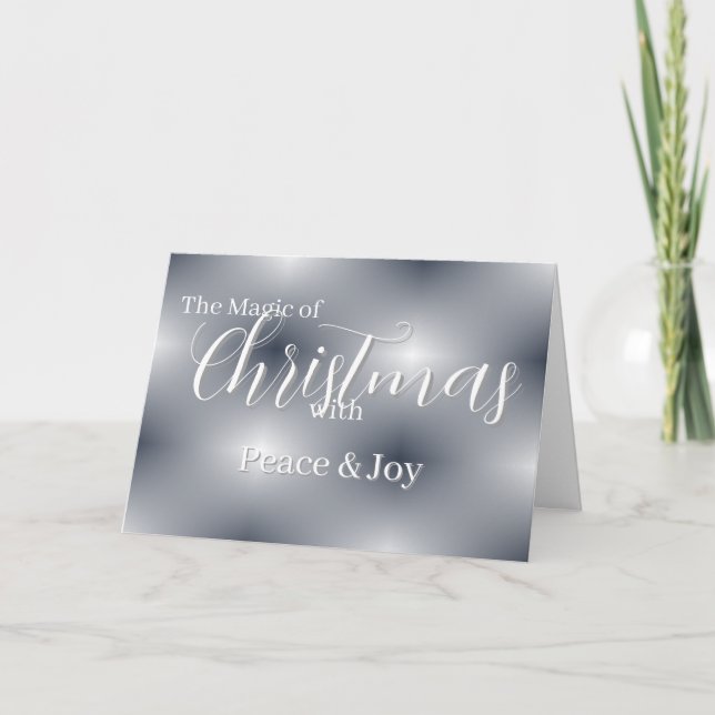 Cartão de Natal Prateado Minimalista (Frente)
