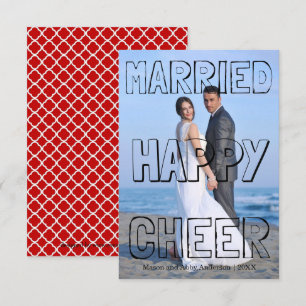 Cartão de Natal Preto Cheque Feliz Casado - 3x5