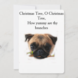 Cartão de Natal Pug de Férias