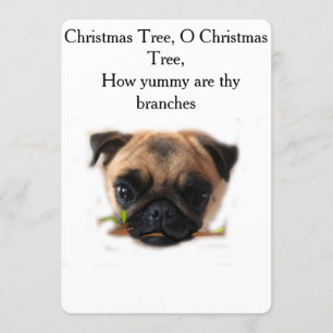 Cartão de Natal Pug de Férias