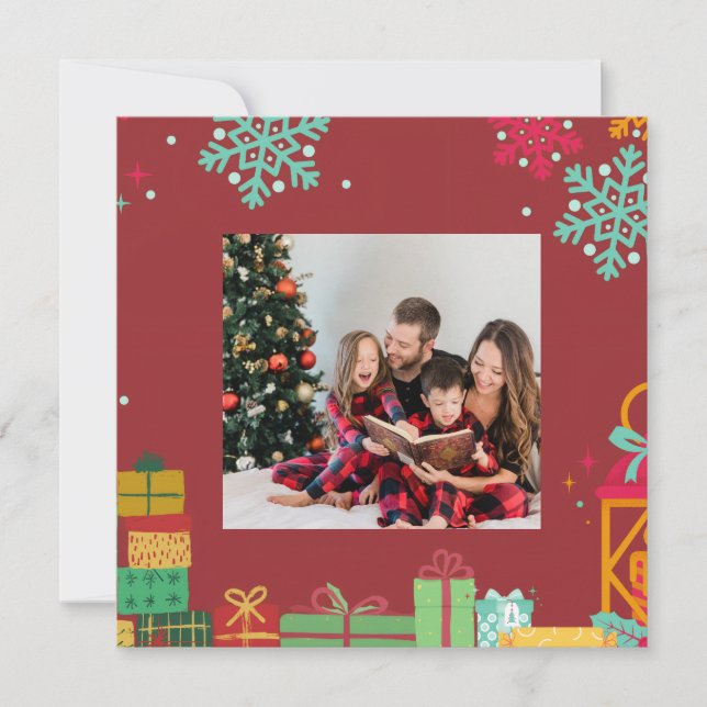 Cartão de Natal Quadrado Personalizado (Frente)