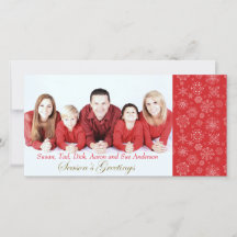 Cartão de Natal Red Snowflake