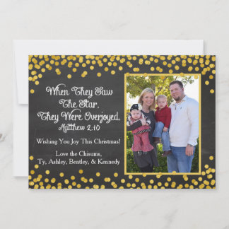 Cartão de Natal Religioso com Foto de Uma Família