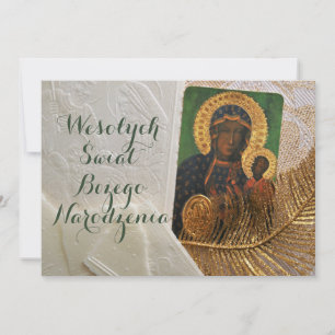 Cartão de Natal Religioso em Polonês Wesołych świą