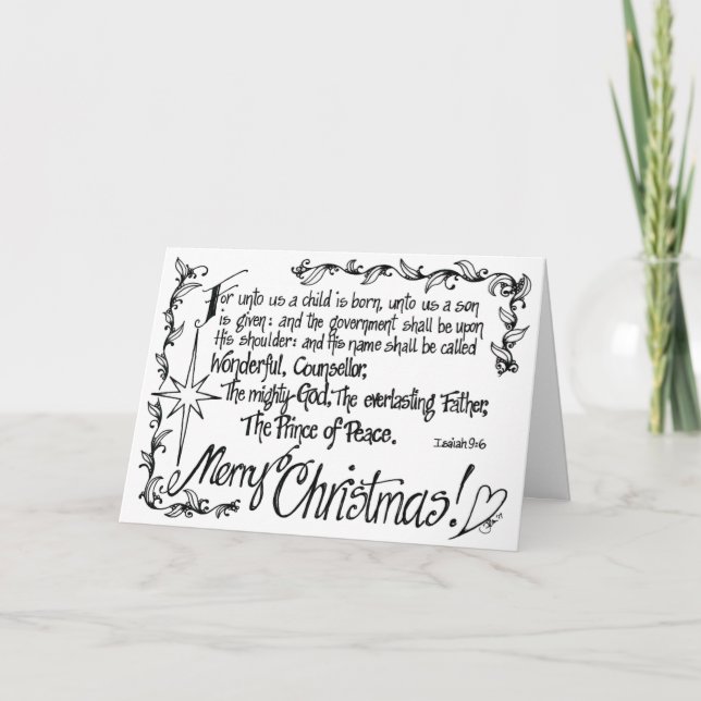 Cartão de Natal Religioso Tangido (Frente)