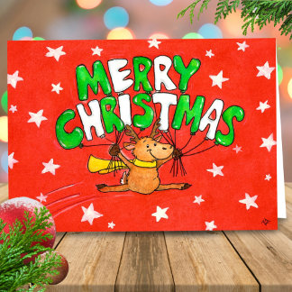 Cartão de Natal Rena de Natal