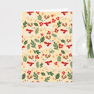 Cartão de Natal Rena em Creme