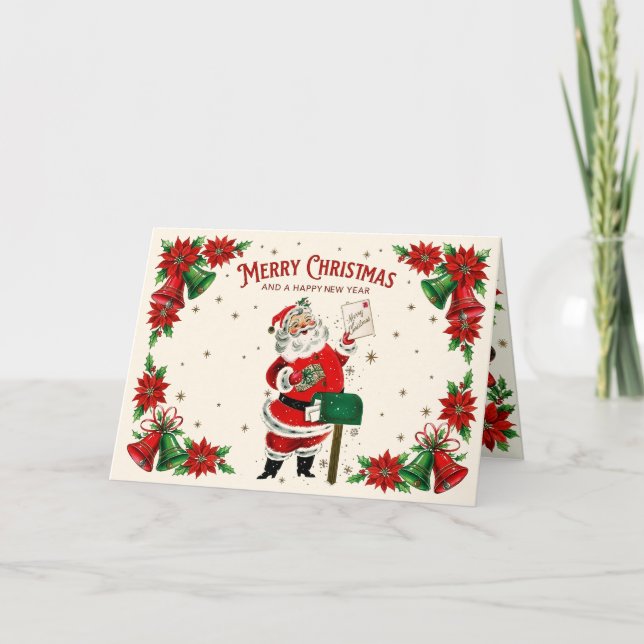 Cartão de Natal Retrô Tesouros (Frente)