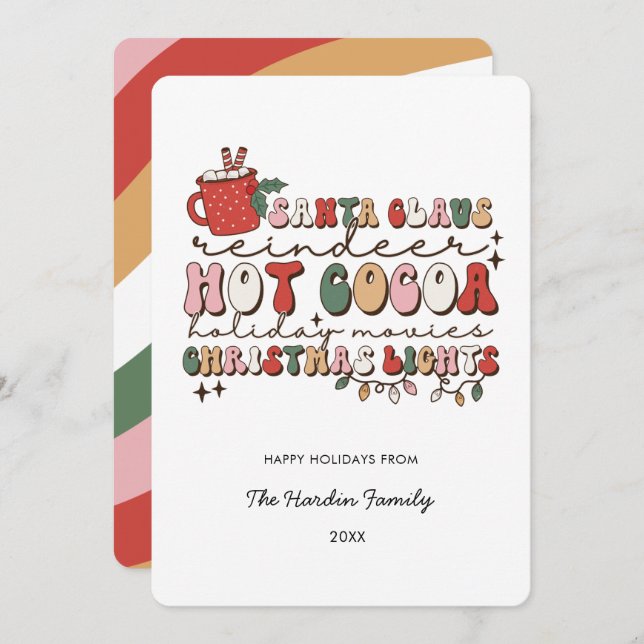Cartão de Natal Retroativo Colorido (Frente/Verso)