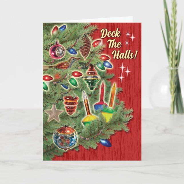 Cartão de Natal Retroativo da Árvore de natais vin (Frente)