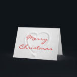 Cartão de Natal Romântico<br><div class="desc">Cartão de Natal romântico Desenhou coração na neve.</div>