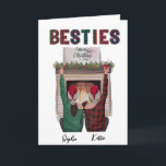 Cartão de Natal Romântico Personalizado Para Besti<br><div class="desc">Um "Cartão de Natal Romântico Personalizado para Besties" é uma forma única e sincera de celebrar a sua amizade próxima durante o feriado. Este cartão pode ser personalizado com uma mensagem romântica, memórias especiais ou outros detalhes pessoais que refletem o profundo vínculo e amor entre você e seus melhores amigos....</div>