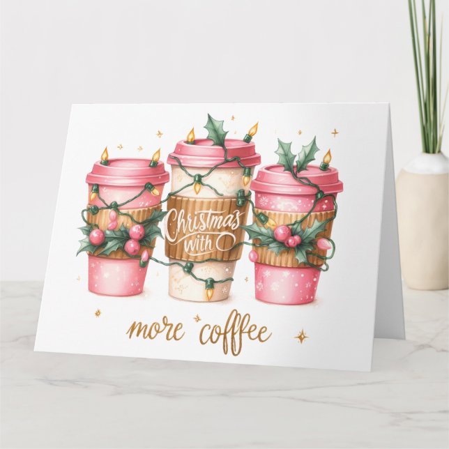 Cartão de Natal Rosa Bonito (Frente)