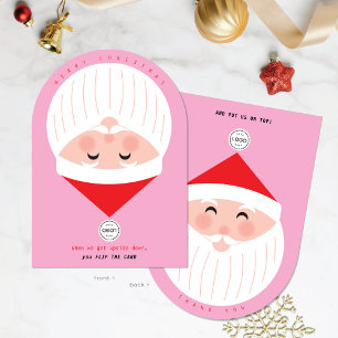 Cartão de Natal Rosa Corporativo do Papai Noel de