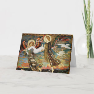 Cartão de Natal: Rua. Noiva Carrada por Anjos