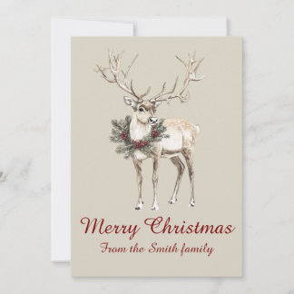 Cartão de natal russo de renas