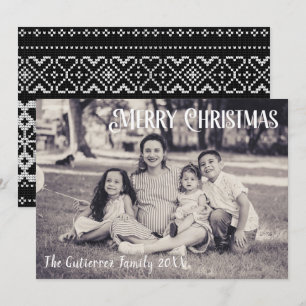 Cartão de Natal Rustic Black & White 1