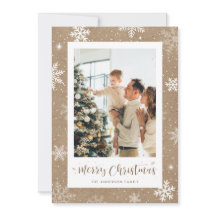 Cartão de Natal Rustic Kraft Snowflake