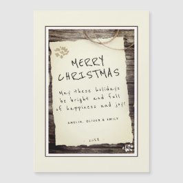 Cartão de Natal Rústico com Papel Antigo e Letra M