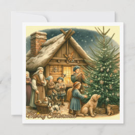 Cartão de Natal Rústico da Idade Média