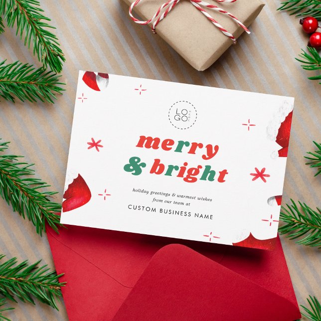 Cartão de Natal Santa Hat do Logotipo Personalizad (Criador carregado)