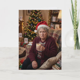 Cartão de Natal Sarcástico para Mulher Mal-Humorad
