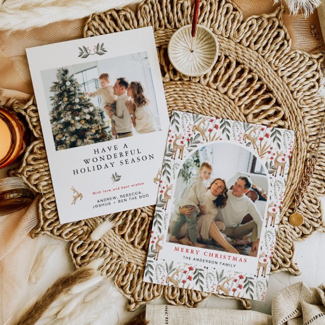Cartão de Natal Scandi 2 Foto Boho Nodic Holiday (Criador carregado)