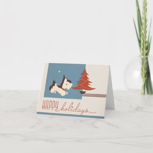 Cartão de Natal Scottie Dog de 1930 (Frente)