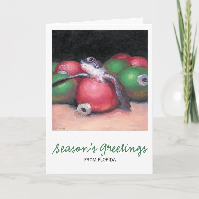 Cartão de Natal Sea Turtle Flórida (Frente)