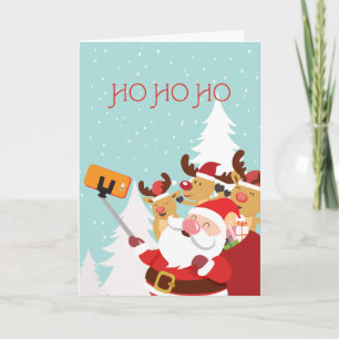 Cartão de Natal Selfie para papais noeis