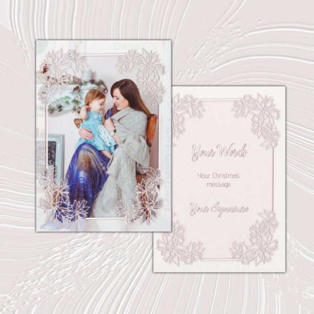 Cartão de Natal Sheinsettia Lace Blush (Criador carregado)