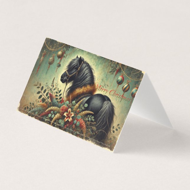 Cartão de Natal Shetland Pony (Frente)