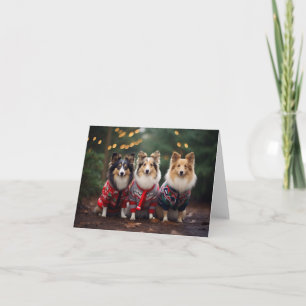 Cartão de Natal Shetland Sheepdog