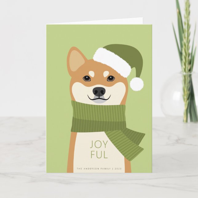 Cartão de Natal Shiba Inu (Frente)