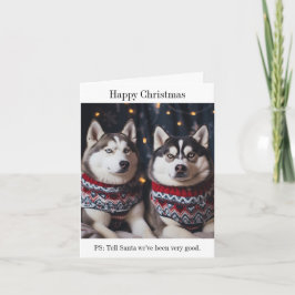 Cartão de Natal Siberian Husky Cães