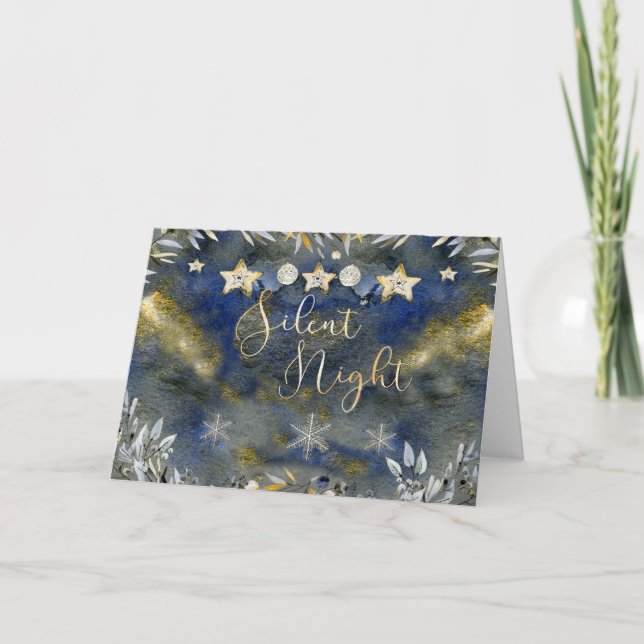 Cartão de Natal Silencioso Elegante (Frente)