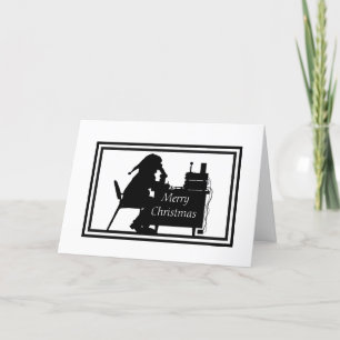 Cartão de Natal Silhouket para Operador de Papais 