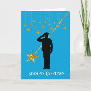 Cartão de Natal Silhueta de Oficial de Polícia & E