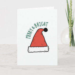 Cartão de Natal Simples com Chapéu de Papai Noel A