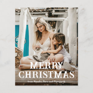 Cartão de Natal Simples com Fonte Vintage para Fot