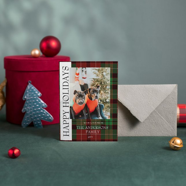 Cartão de Natal simples de xadrez de Búfalo (Criador carregado)