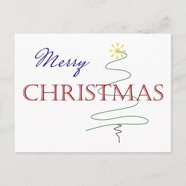 Cartão de Natal Simples e Feliz (Frente)