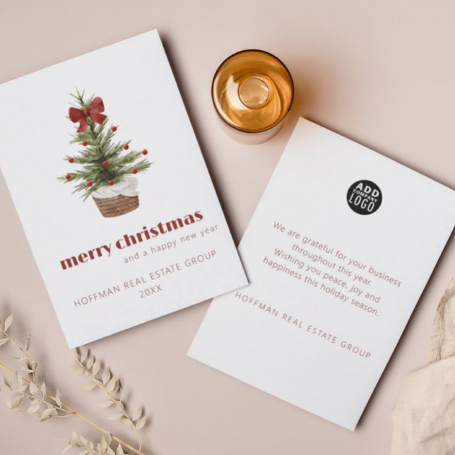 Cartão de Natal Simples Escandinavo Corporativo (Criador carregado)