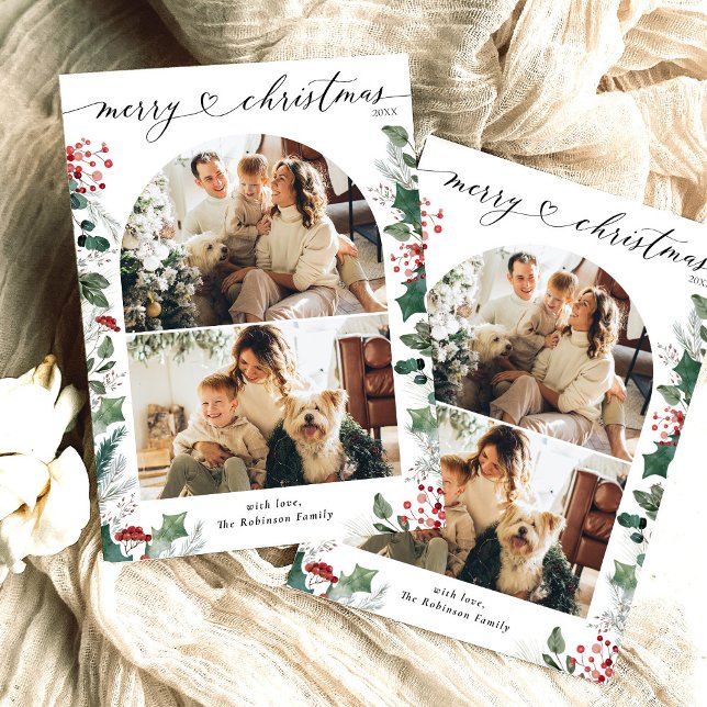 Cartão de Natal Simples Mínimo para Arco Fotográfi (Criador carregado)