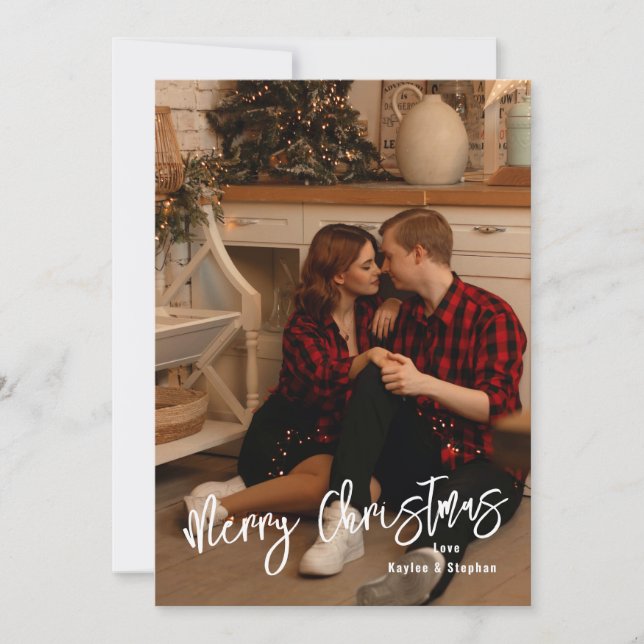 Cartão de Natal Simples Moderno - Foto Personaliza (Frente)