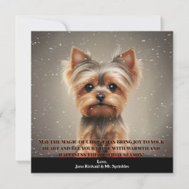 Cartão de Natal Simples para o Cachorro Yorkie Fot