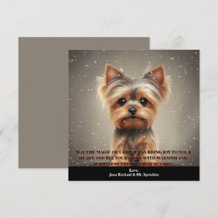 Cartão de Natal Simples para o Cachorro Yorkie Fot