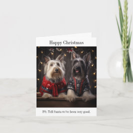 Cartão de Natal Skye Terrier Cães