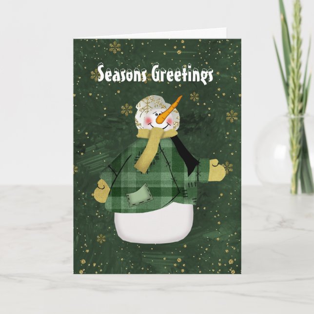 Cartão de Natal Snowman (Frente)